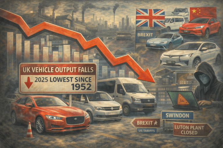 UK vehicle output hits lowest level since 1952 as industry pins hope on EV
